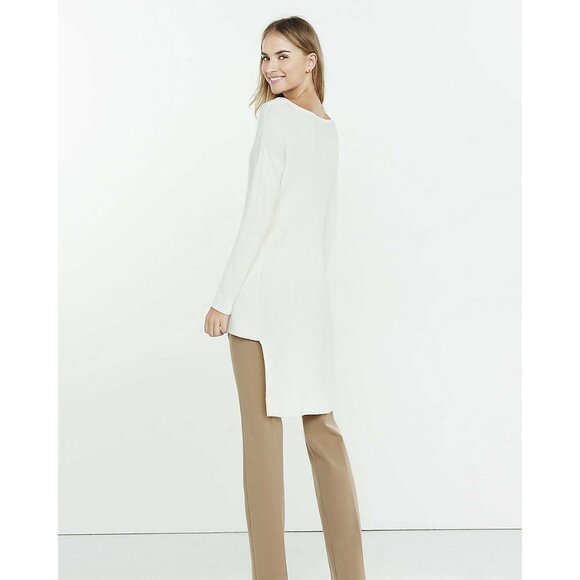 Express Sweater Womens Size Small (S 4-6)Ivory Long Asymmetrical Hi Lo Hem Tunic - Picture 5 of 12
